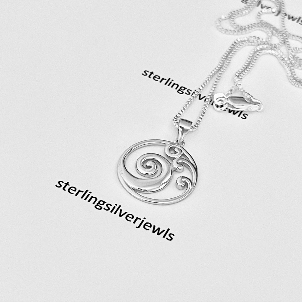 Sterling Silver Multiple Waves Necklace, Surfer J… - image 3